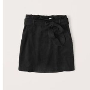 Vegan Suede Belted Mini Skirt